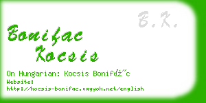 bonifac kocsis business card